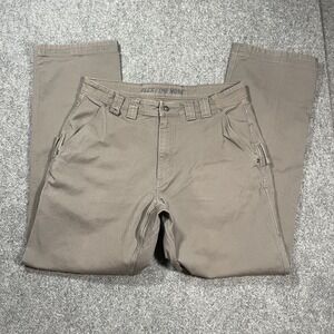 Duluth Trading Canvas Work Pants Men's 36x34(fits 34x33) Gray Carpenter Baggy